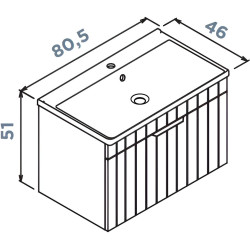 Set dulap cu lavoar Orka Procida 80 (White) Thumb