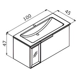 Set dulap cu lavoar Orka Pure 100 (Anthracite) Thumb