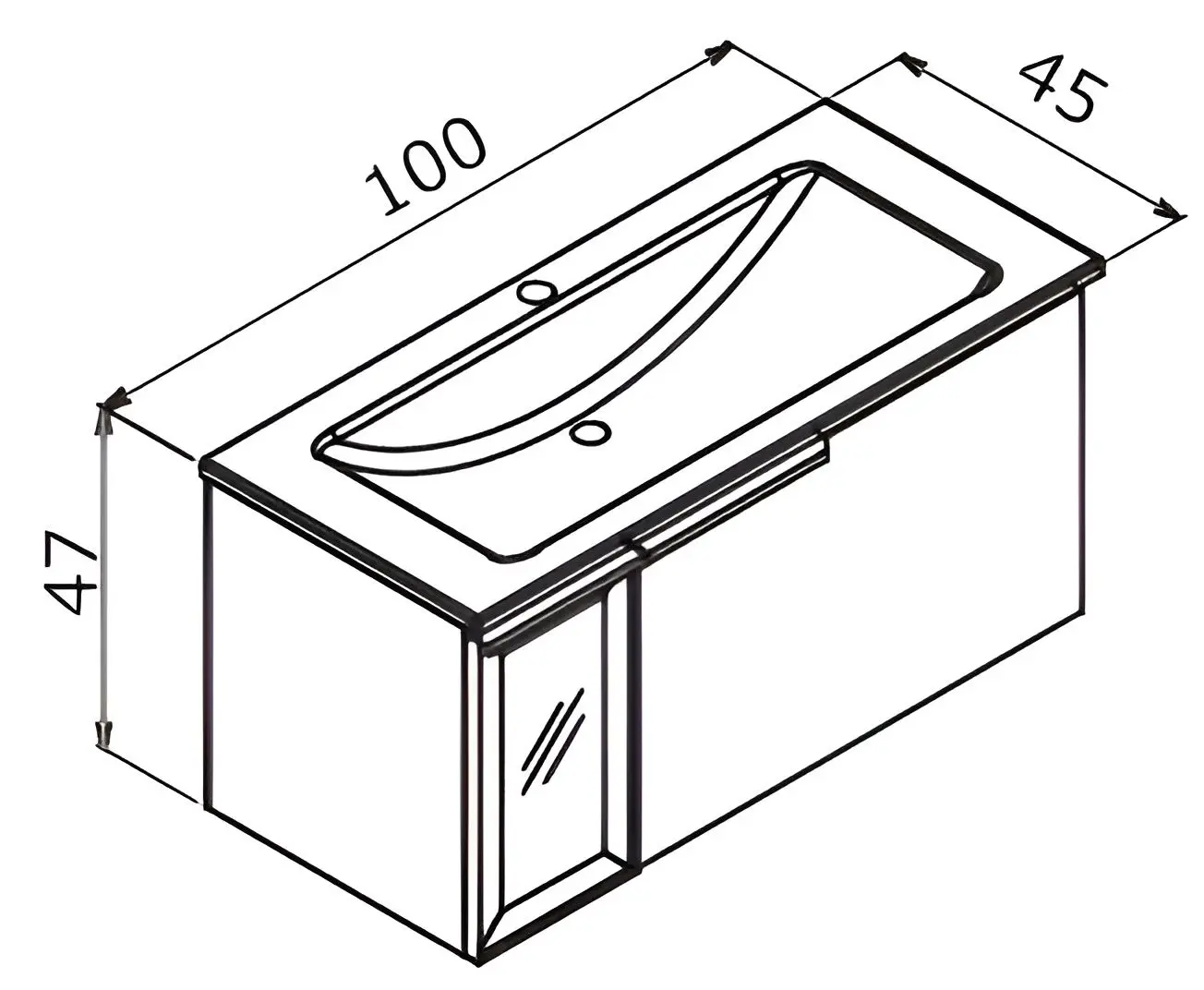 Set dulap cu lavoar Orka Pure 100 (Anthracite)
