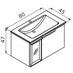 Set dulap cu lavoar Orka Pure 80 (Anthracite) Thumb