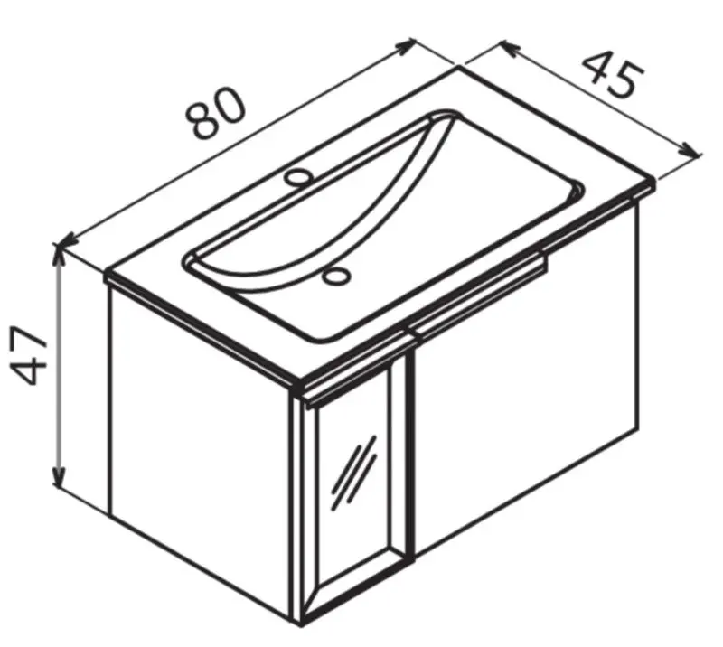 Set dulap cu lavoar Orka Pure 80 (Anthracite)