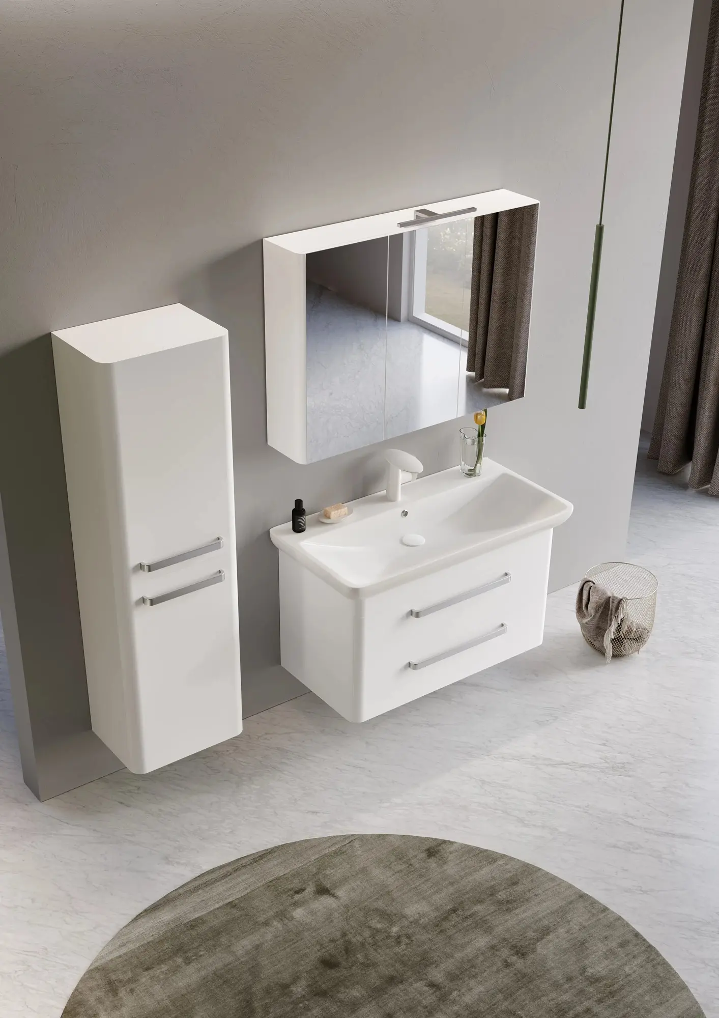 Набор тумбы с раковиной Orka Rose 80 (White) - 4