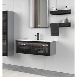 Set dulap cu lavoar Orka Urban 101 (Black)