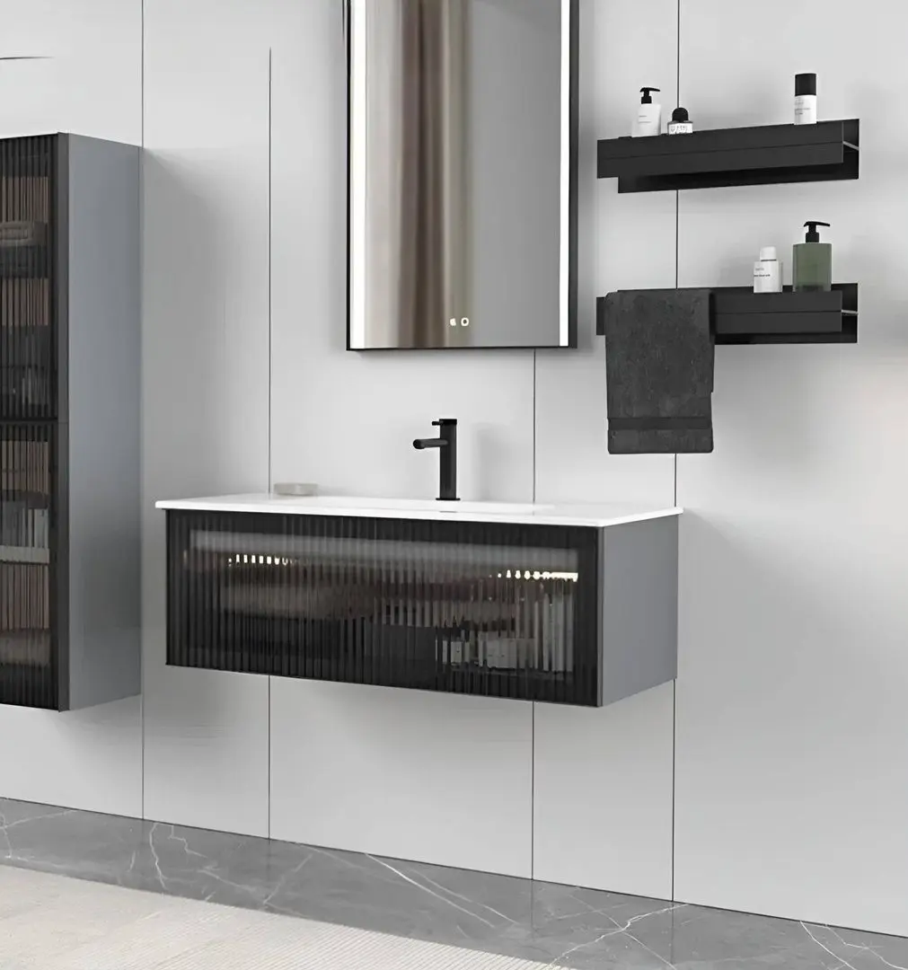 Set dulap cu lavoar Orka Urban 101 (Black)