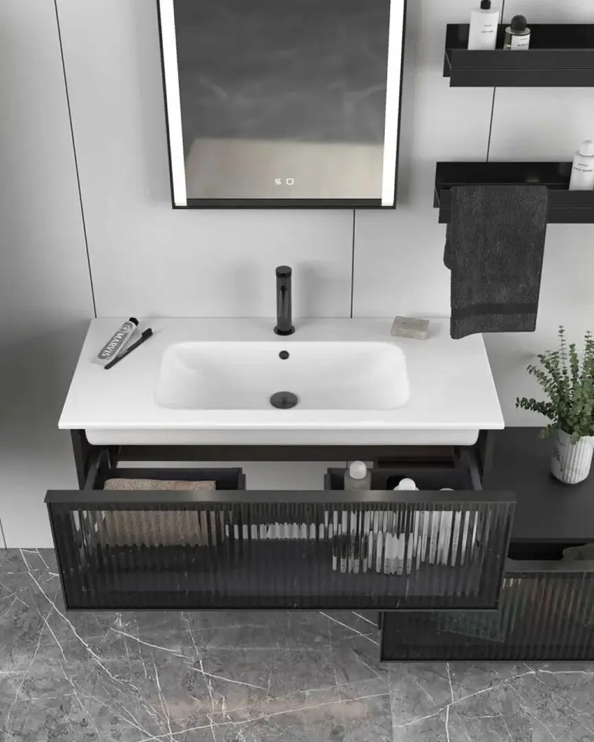 Set dulap cu lavoar Orka Urban 81 (Black)