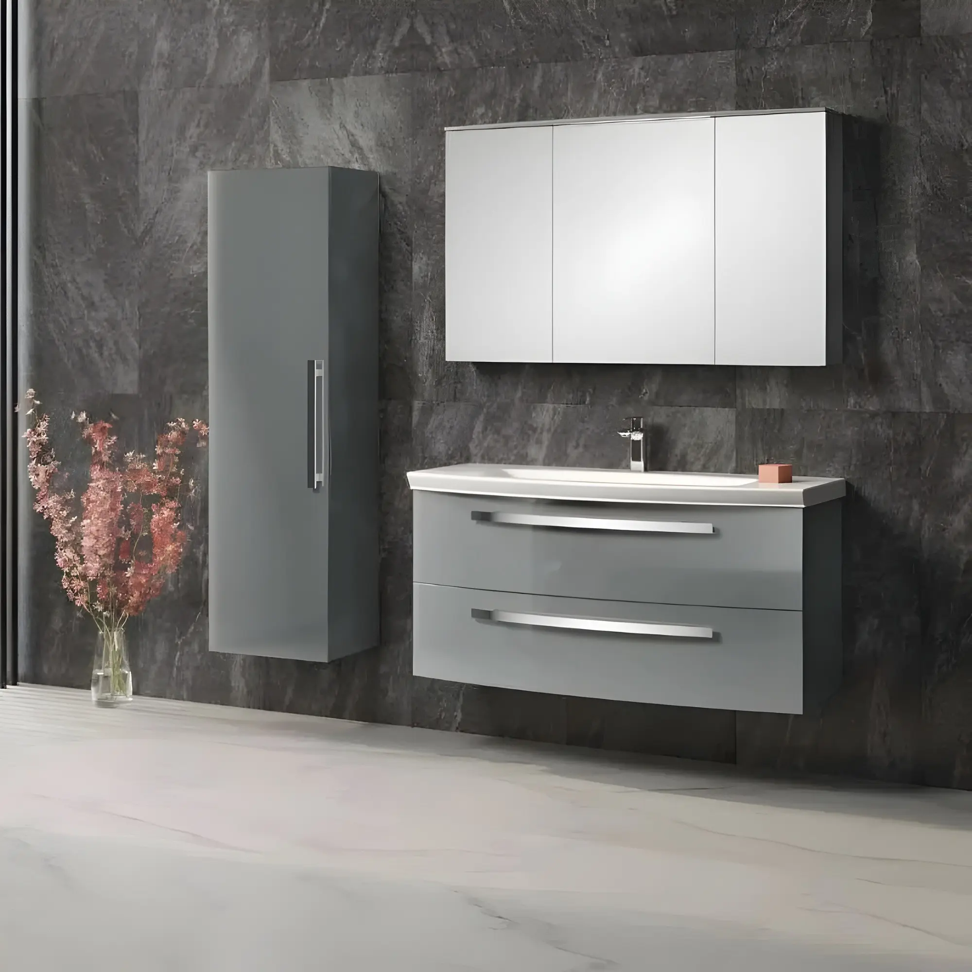 Набор тумбы с раковиной Orka Urla 110 (Grey) - 2