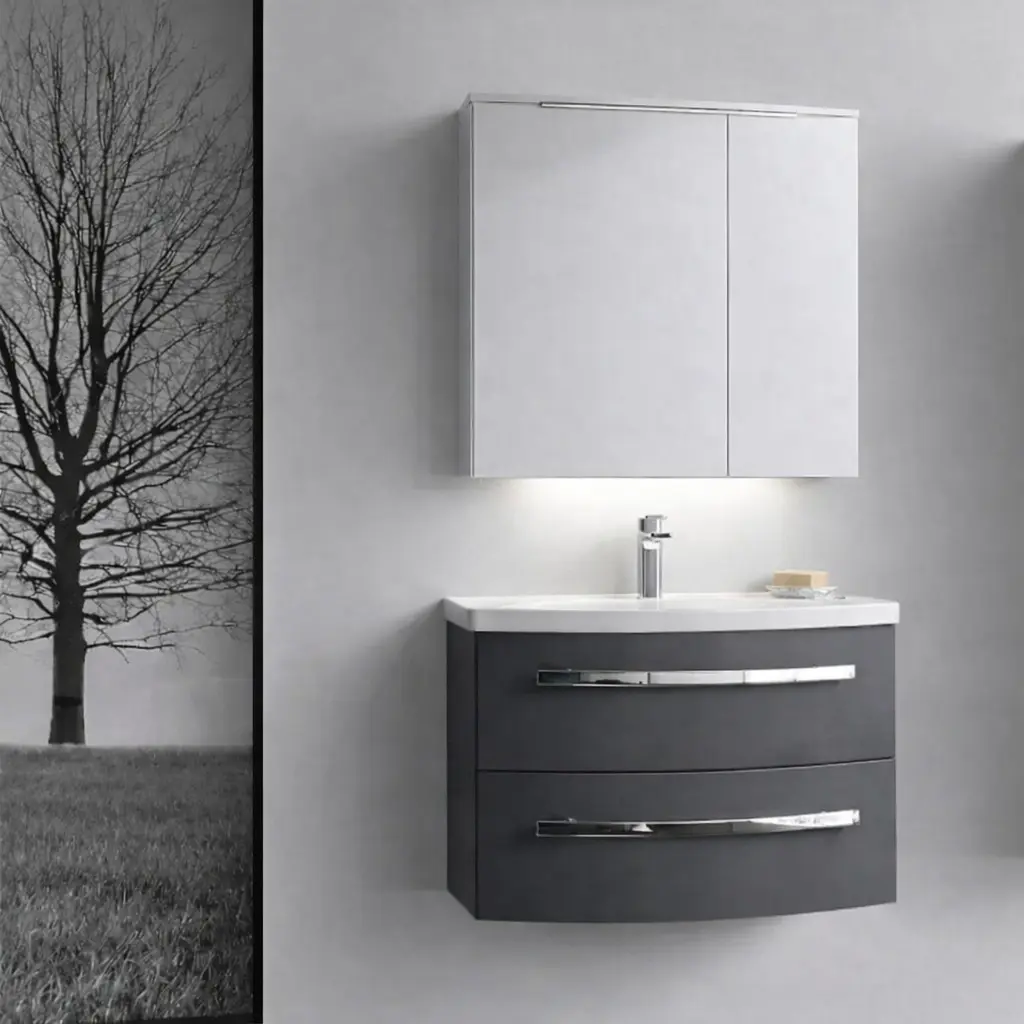 Set dulap cu lavoar Orka Urla 70 (Anthracite) - 3