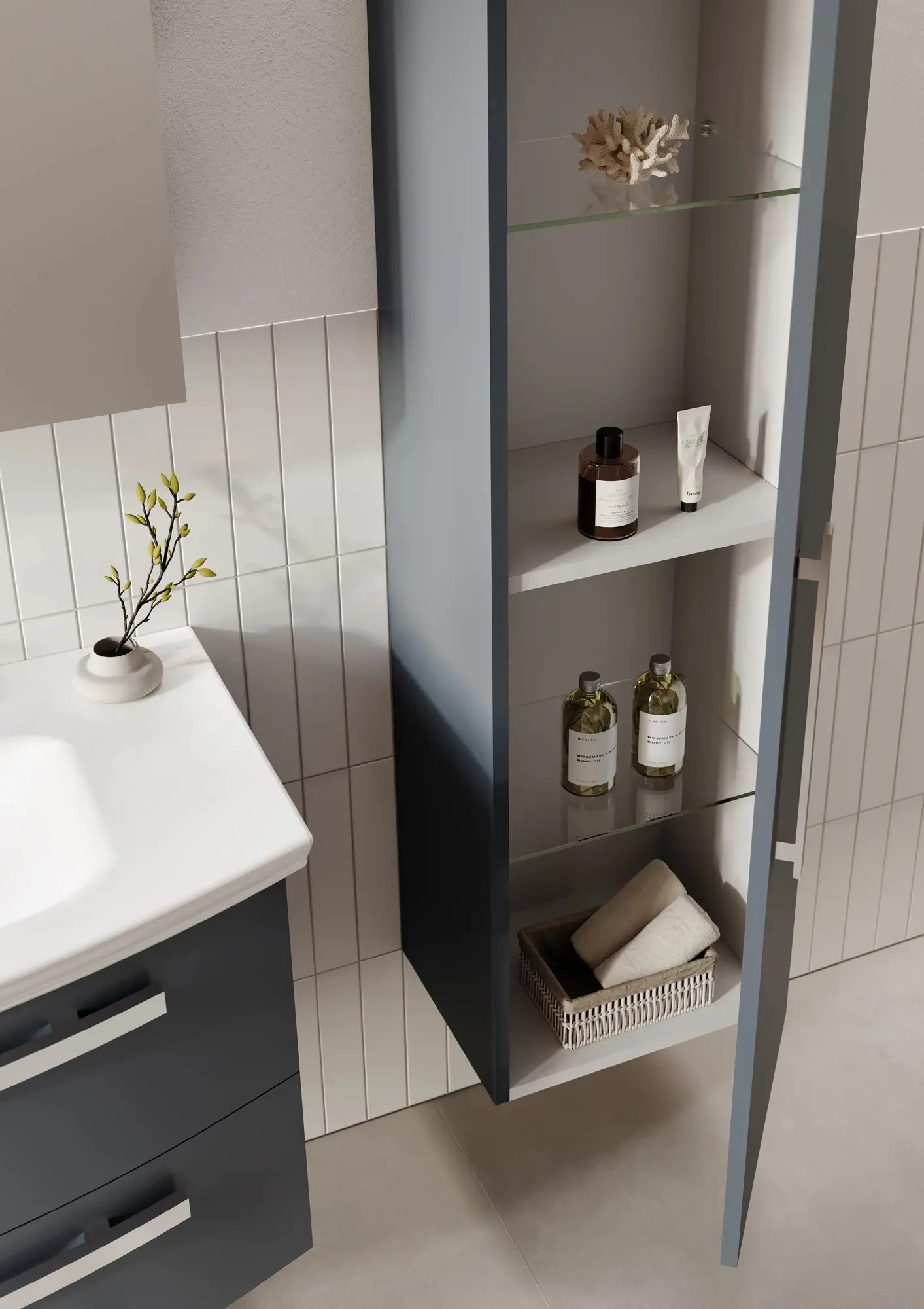 Set dulap cu lavoar Orka Urla 70 (Anthracite) - 6