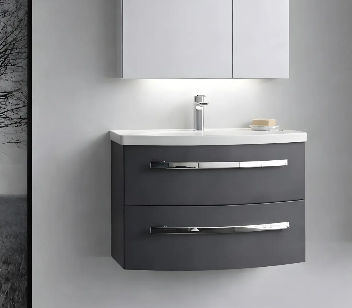 Set dulap cu lavoar Orka Urla 70 (Anthracite)
