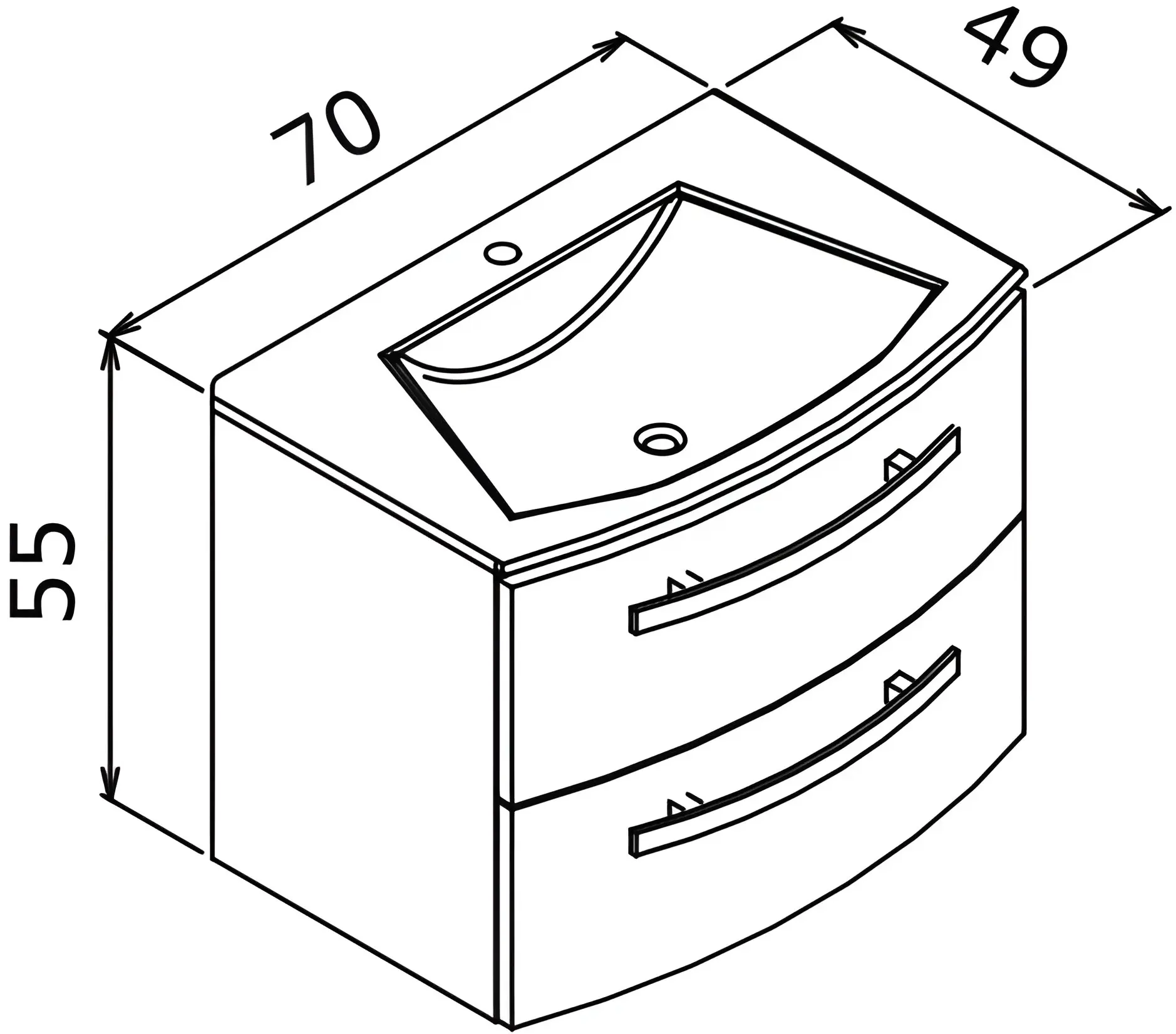 Set dulap cu lavoar Orka Urla 70 (Anthracite) - 7