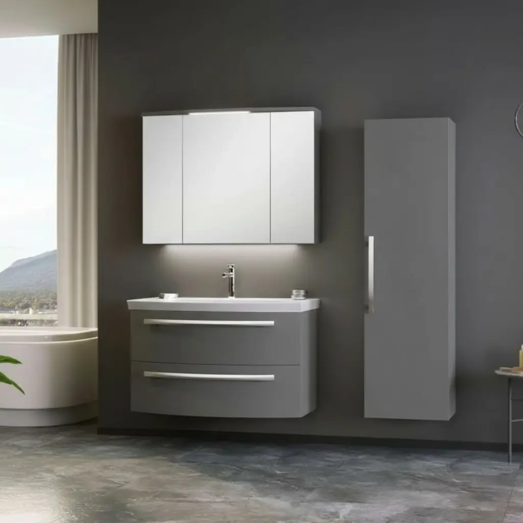 Набор тумбы с раковиной Orka Urla 90 (Grey) - 3