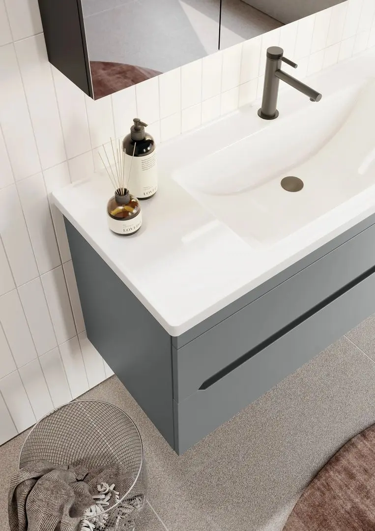 Набор тумбы с раковиной Orka Varna 100 (Matt Grey) - 3