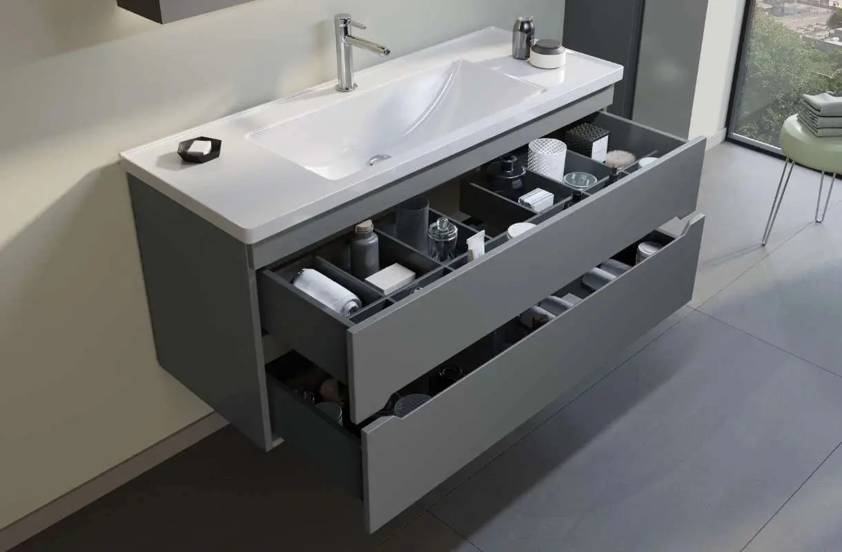 Set dulap cu lavoar Orka Varna 120 (Grey Matt)