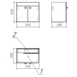 Набор тумбы с раковиной RJ Atlas RJFU005-11OK (Light Oak) Thumb