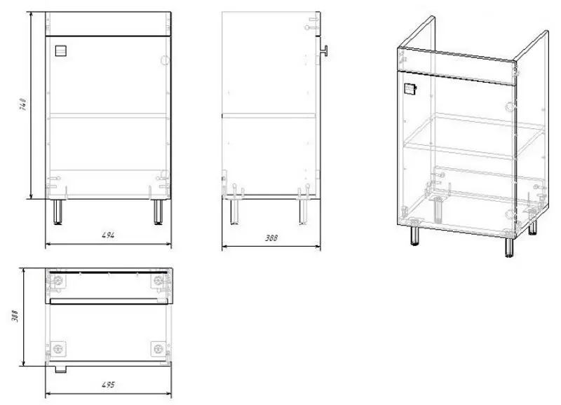 Набор тумбы с раковиной RJ Atlas RJFU005-13OK (Light Oak) - 3