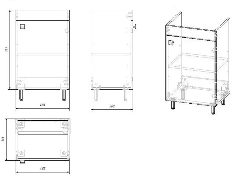 Set dulap cu lavoar RJ Atlas RJFU005-13WH (White)