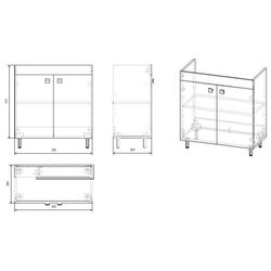 Set dulap cu lavoar RJ Atlas RJFU005-15GR (Gray) Thumb