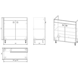 Набор тумбы с раковиной RJ Atlas RJFU005-15OK (Oak) Thumb