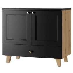 Шкаф под умывальник Stolkar Royal Dum 80 S/1 2FR (Black/Artisan Oak)
