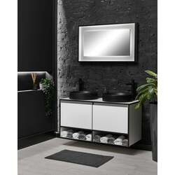 Set dulap cu lavoar Sanelit 63.01 Eclipse 1200x500/Naomi 455x455 (White/Black) Thumb