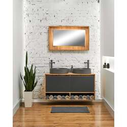 Set dulap cu lavoar Sanelit 63.01 Spirit 1200x500/Naomi 455x455 (Graphite/Wood) Thumb