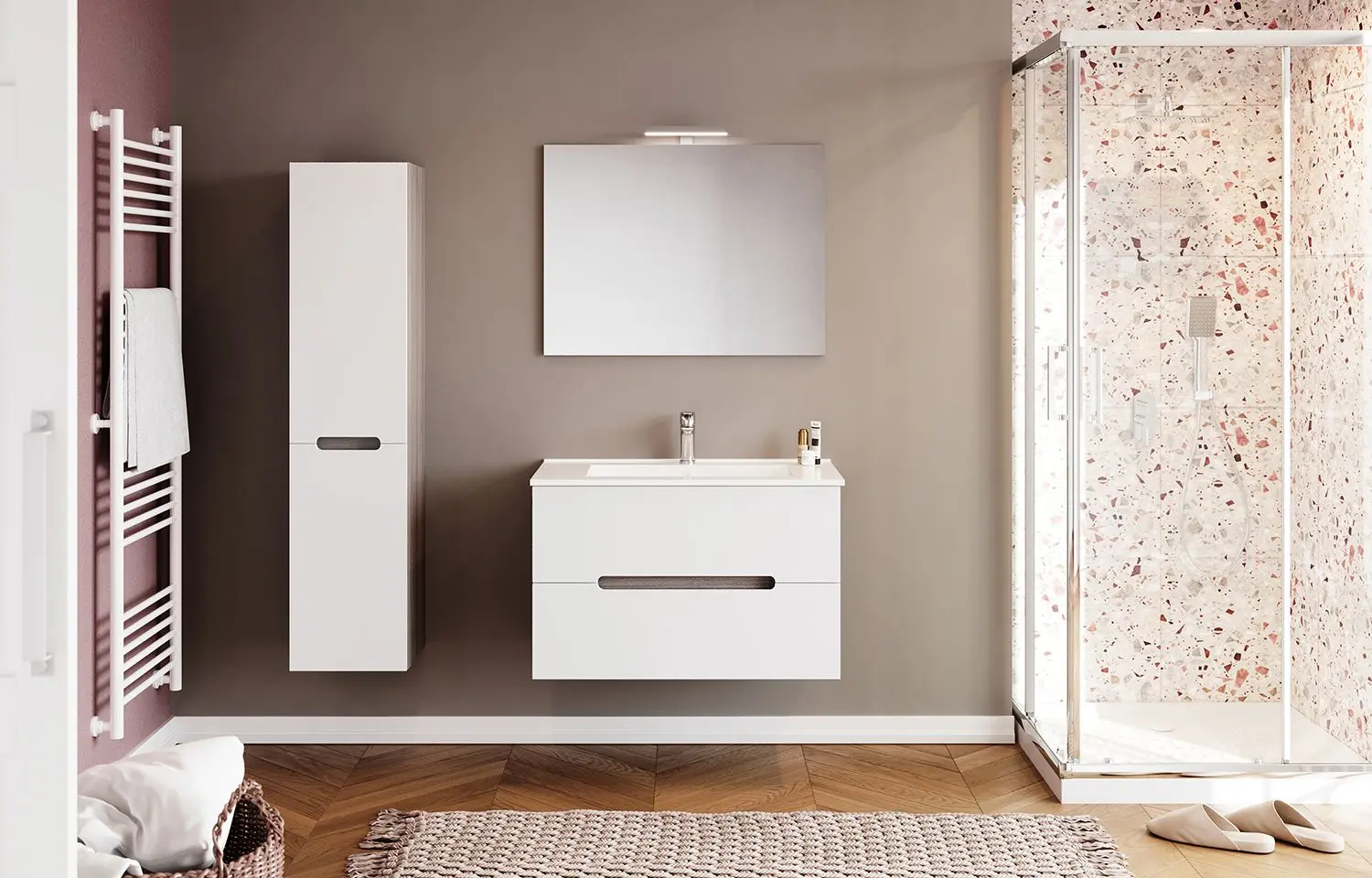 Dulap sub lavoar Savini Due Iris 600 (Glossy White)