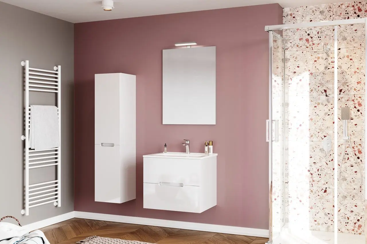 Dulap sub lavoar Savini Due Iris 600 (Glossy White)