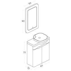 Set dulap cu lavoar Shower Serin 65 + Harmony 65 (White) Thumb