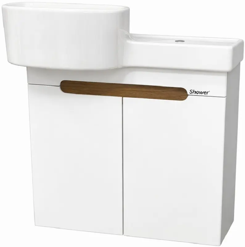 Set dulap cu lavoar Shower Serin 65 + Harmony 65 (White)