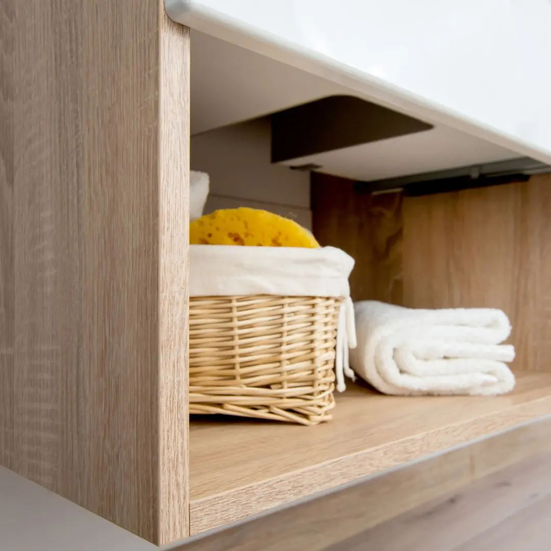 Шкаф под умывальник Stolkar Aruba II Dum Lilo 60 S/1 (White Gloss/Sonoma Oak) - 4