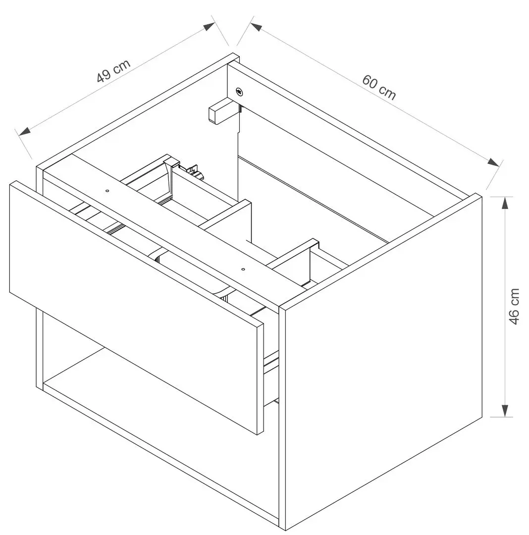 Шкаф под умывальник Stolkar Aruba II Dum Lilo 60 S/1 (White Gloss/Sonoma Oak) - 7