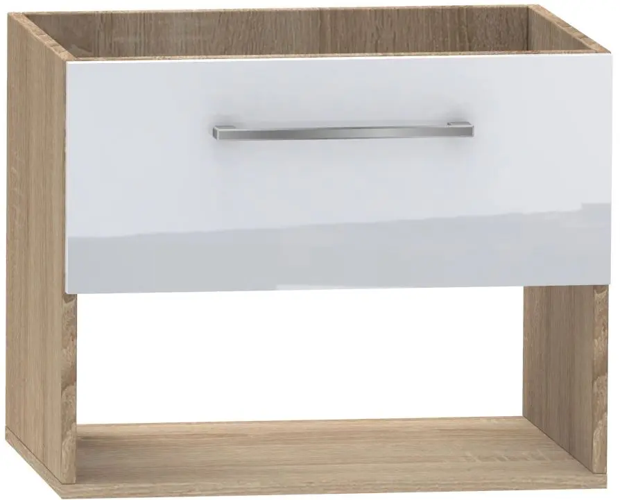 Шкаф под умывальник Stolkar Aruba II Dum Lilo 60 S/1 (White Gloss/Sonoma Oak)