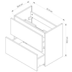 Шкаф под умывальник Stolkar Lyon Dum Vea 64 S/2 (Lefkas Oak) Thumb