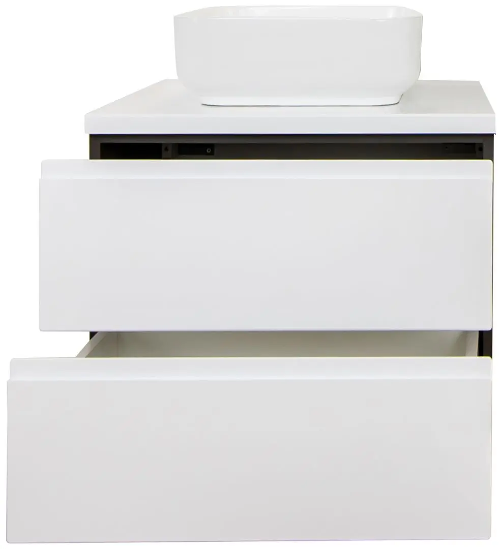 Dulap sub lavoar Stolkar Malaga Dum Lilo 60 S/2 (White Gloss/Grey Graphite) - 2