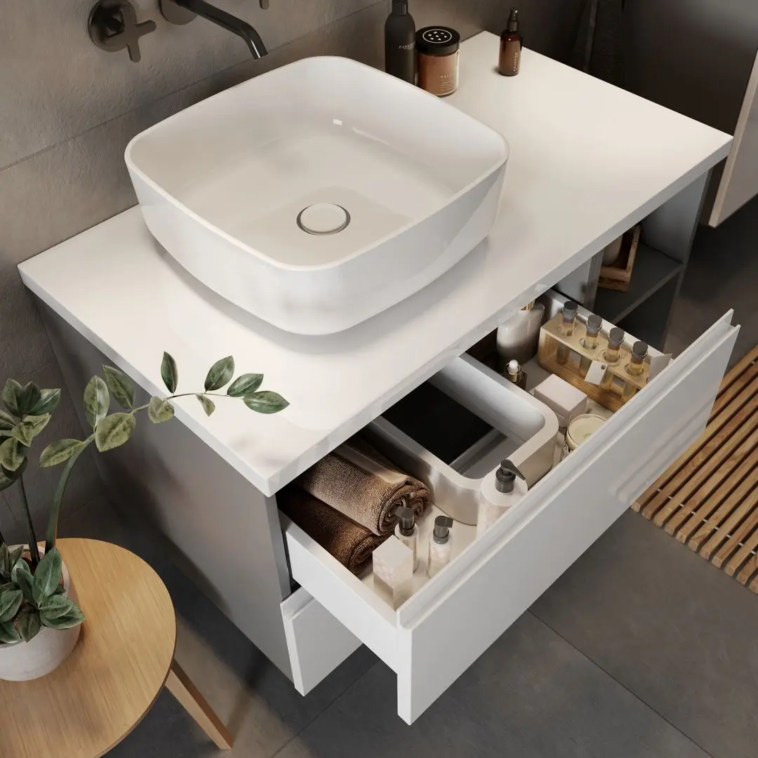 Dulap sub lavoar Stolkar Malaga Dum Lilo 60 S/2 (White Gloss/Grey Graphite) - 5