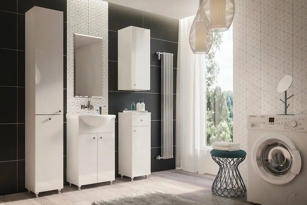 Dulap sub lavoar Stolkar Mila Dum Bahama 50 (White Gloss) - 2