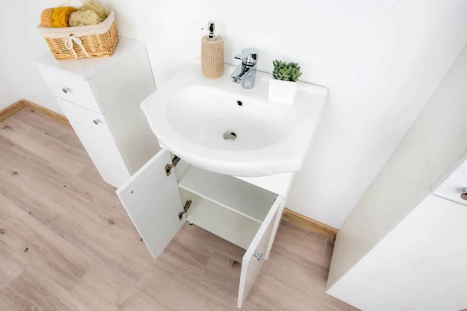 Dulap sub lavoar Stolkar Mila Dum Bahama 50 (White Gloss) - 4