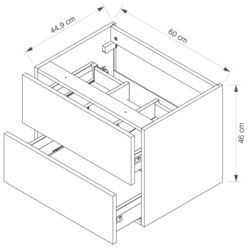 Dulap sub lavoar Stolkar Nicea Dum 60 S/2 (White) Thumb