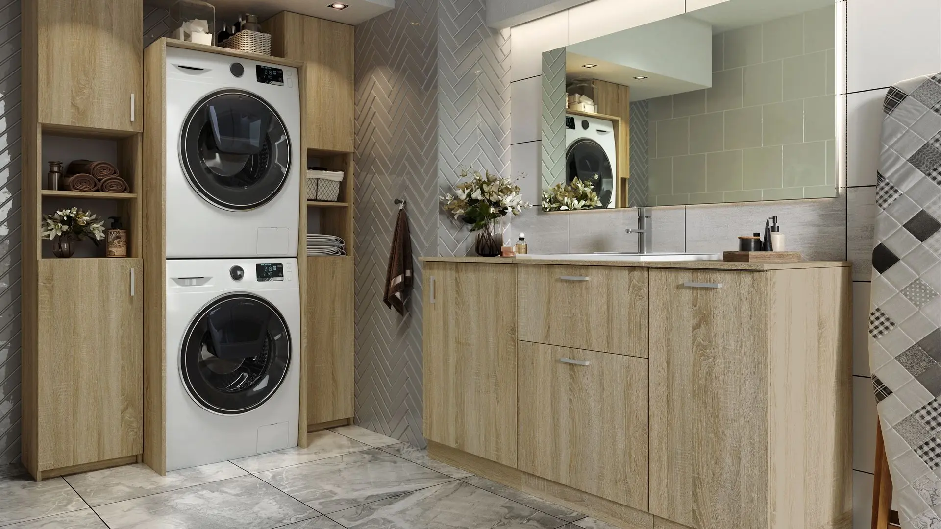 Dulap sub lavoar Stolkar Oia D60 S/2 (Sonoma Oak) - 2