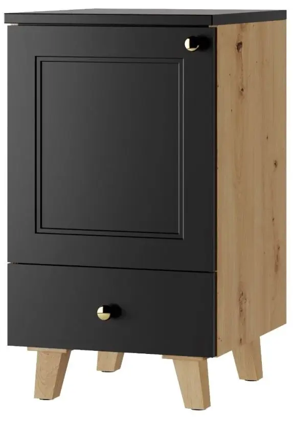 Шкаф под умывальник Stolkar Royal Dum 40 S/1 P/L (Black/Artisan Oak)
