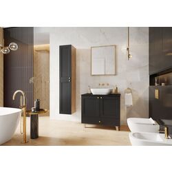 Dulap sub lavoar Stolkar Stolkar Royal Dum 60 S/1 2FR (Black/Artisan Oak) Thumb