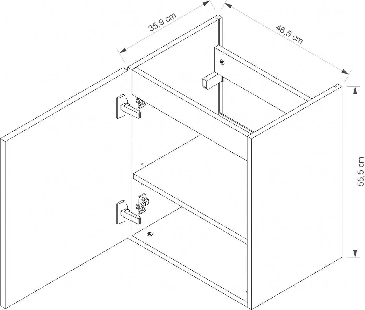 Dulap sub lavoar Stolkar Senja Dum Vea 49 P/L (Grey) - 2