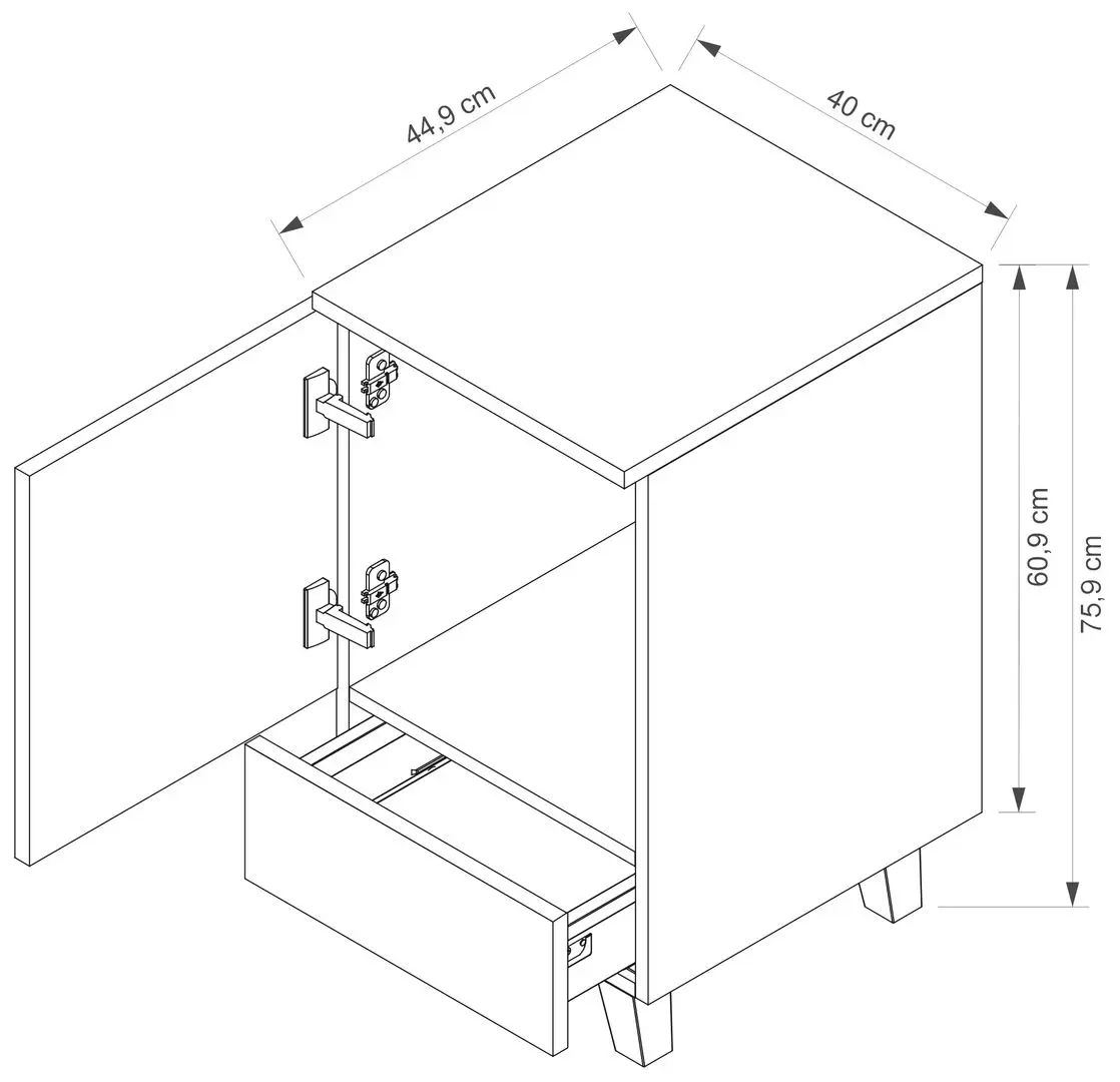 Шкаф под умывальник Stolkar Venezia Dum 40 S/1 P/L (Navy Blue/Artisan Oak) - 3