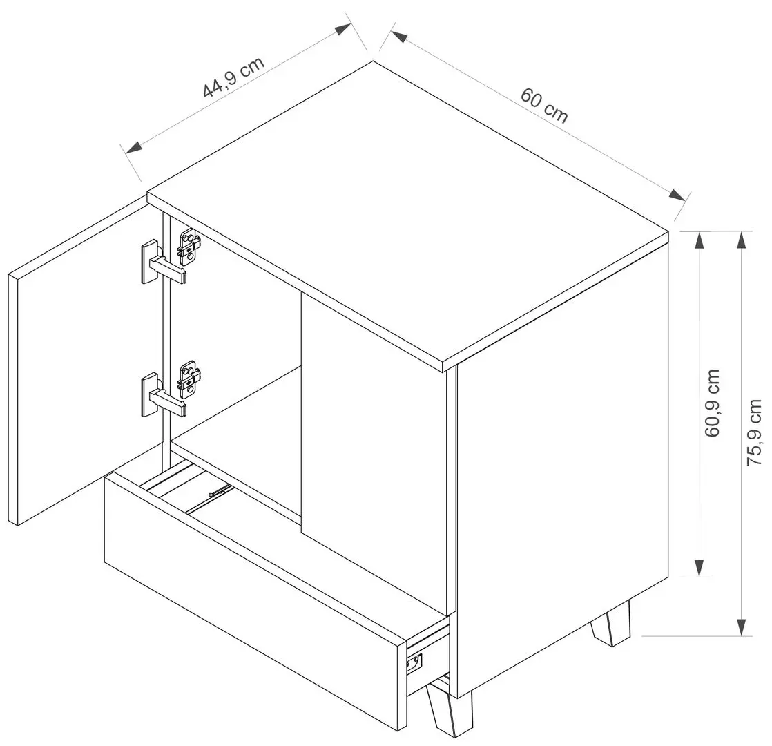 Шкаф под умывальник Stolkar Venezia Dum 60 S/1 (Navy Blue/Artisan Oak) - 3