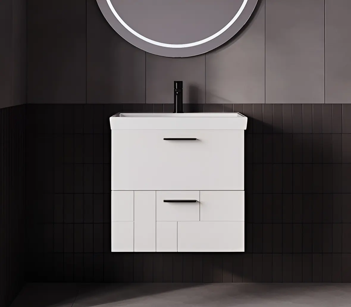 Set dulap cu lavoar Supraten Andora 60 + 8056 (White)