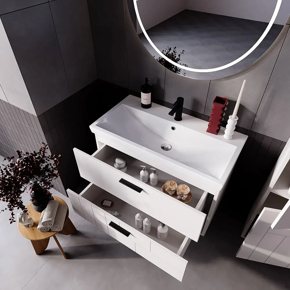 Set dulap cu lavoar Supraten Andora 90 + 8059 (White)