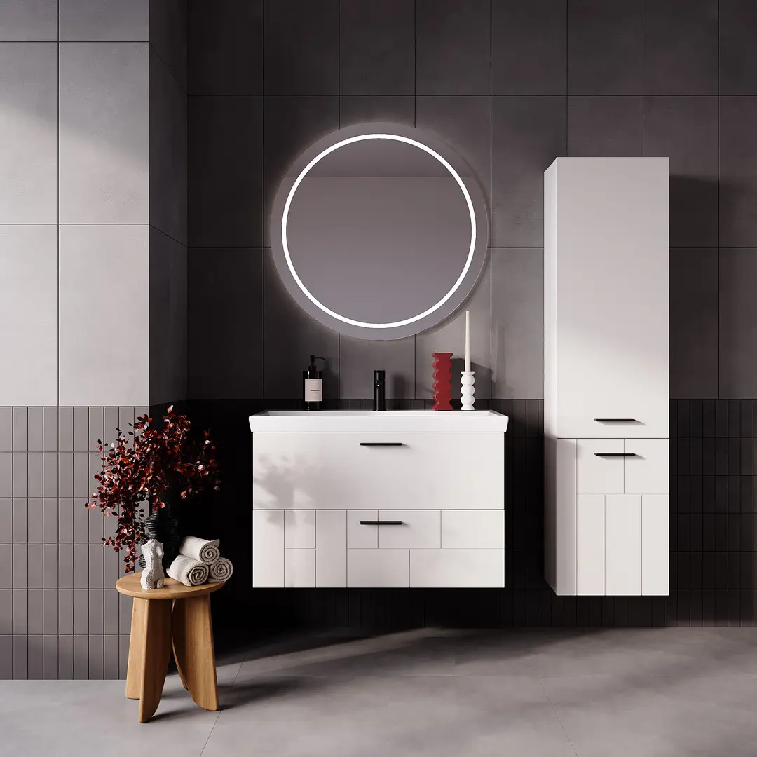 Set dulap cu lavoar Supraten Andora 90 + 8059 (White)