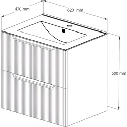 Set dulap cu lavoar Supraten Andra 60 + TG 60B (White) Thumb