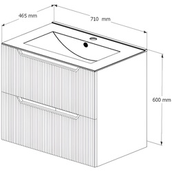 Set dulap cu lavoar Supraten Andra 70 + TG 70E (White) Thumb