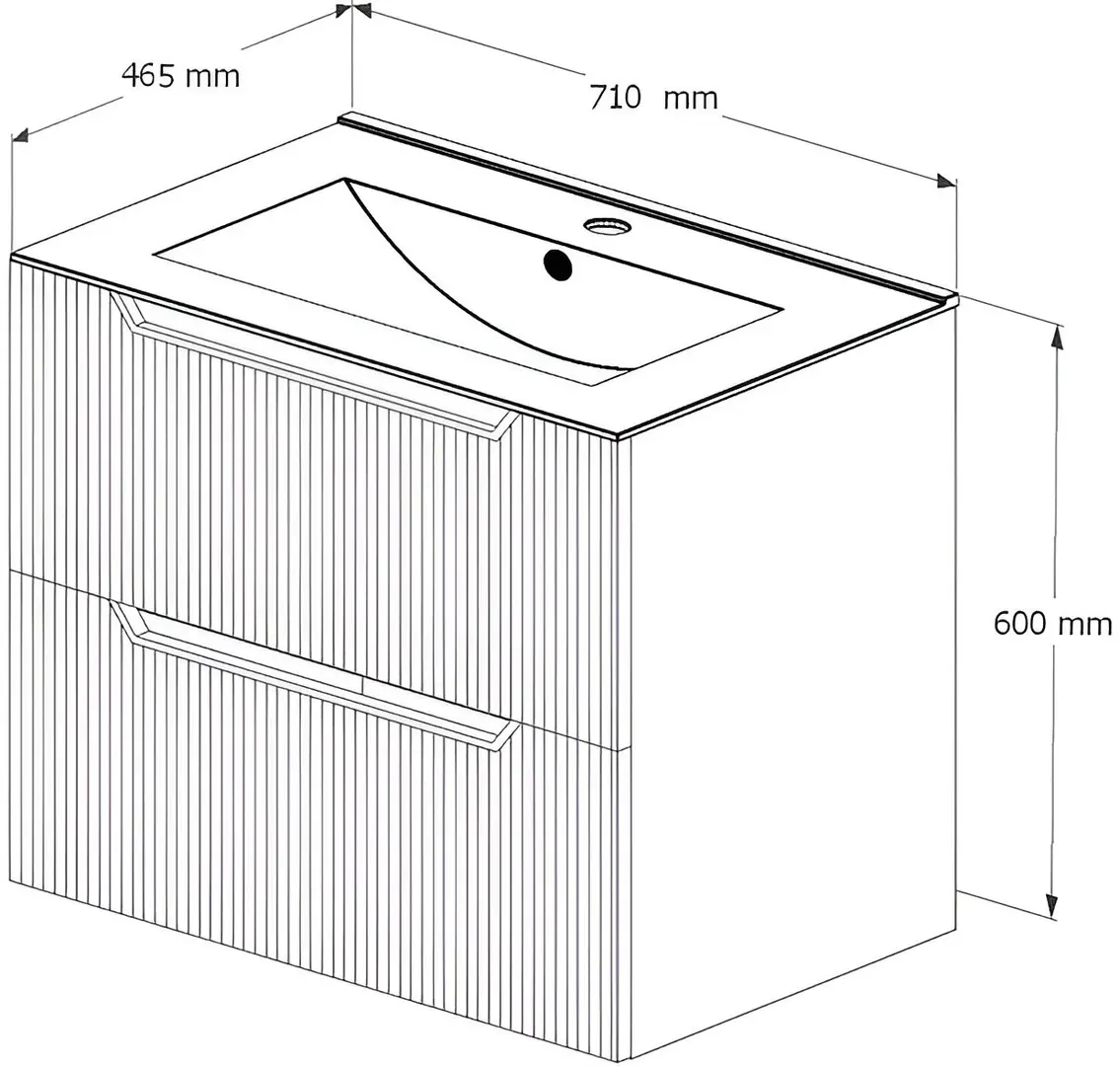 Set dulap cu lavoar Supraten Andra 70 + TG 70E (White)